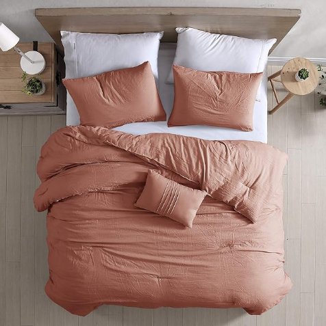Garment Washed King Comforter Set in Rosewood - HER Home Design Boutique